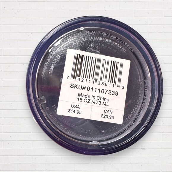 STARBUCKS Holiday 2019 Iridescent 16 oz Unicorn Foil Tumbler Cold Cup Lid Straw - Picture 4 of 7